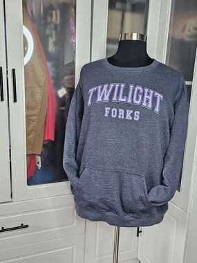 Twilight Forks Heather Charcoal Pullover Sweatshirt Size 3X